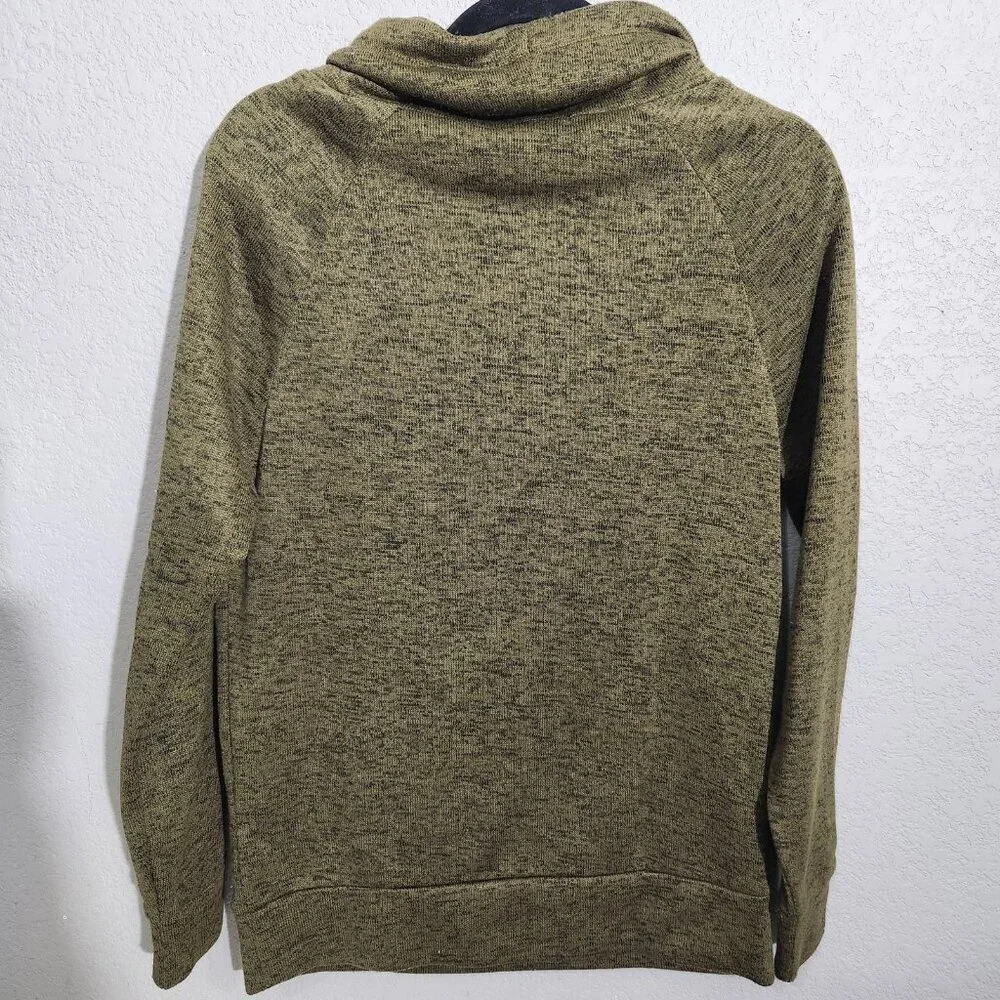Derek Heart Sweatshirt Womens Medium Olive Green Heather Cowl Neck Pullover